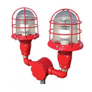 Светодиодный сдвоенный заградительный огонь СДЗО-05-2 с решеткой