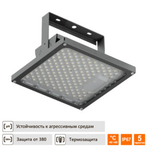 Светильник для агрессивных сред Техсветпром Квант ДСП01-LUX 50Вт Д120 IP67 скоба